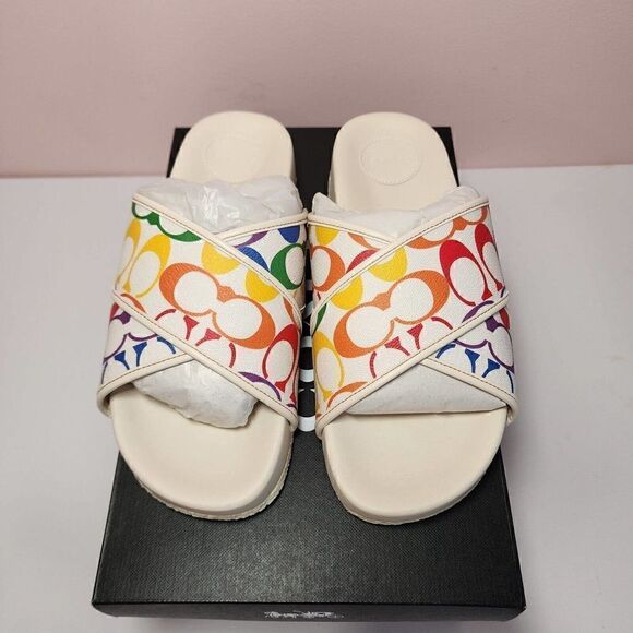 NWT Coach Rainbow Signature Crossover Sandal CI899 Men’s 10D - Picture 4 of 5